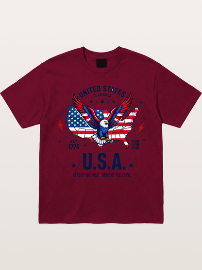 USA Map Eagle Flag Design Gildan T-shirt