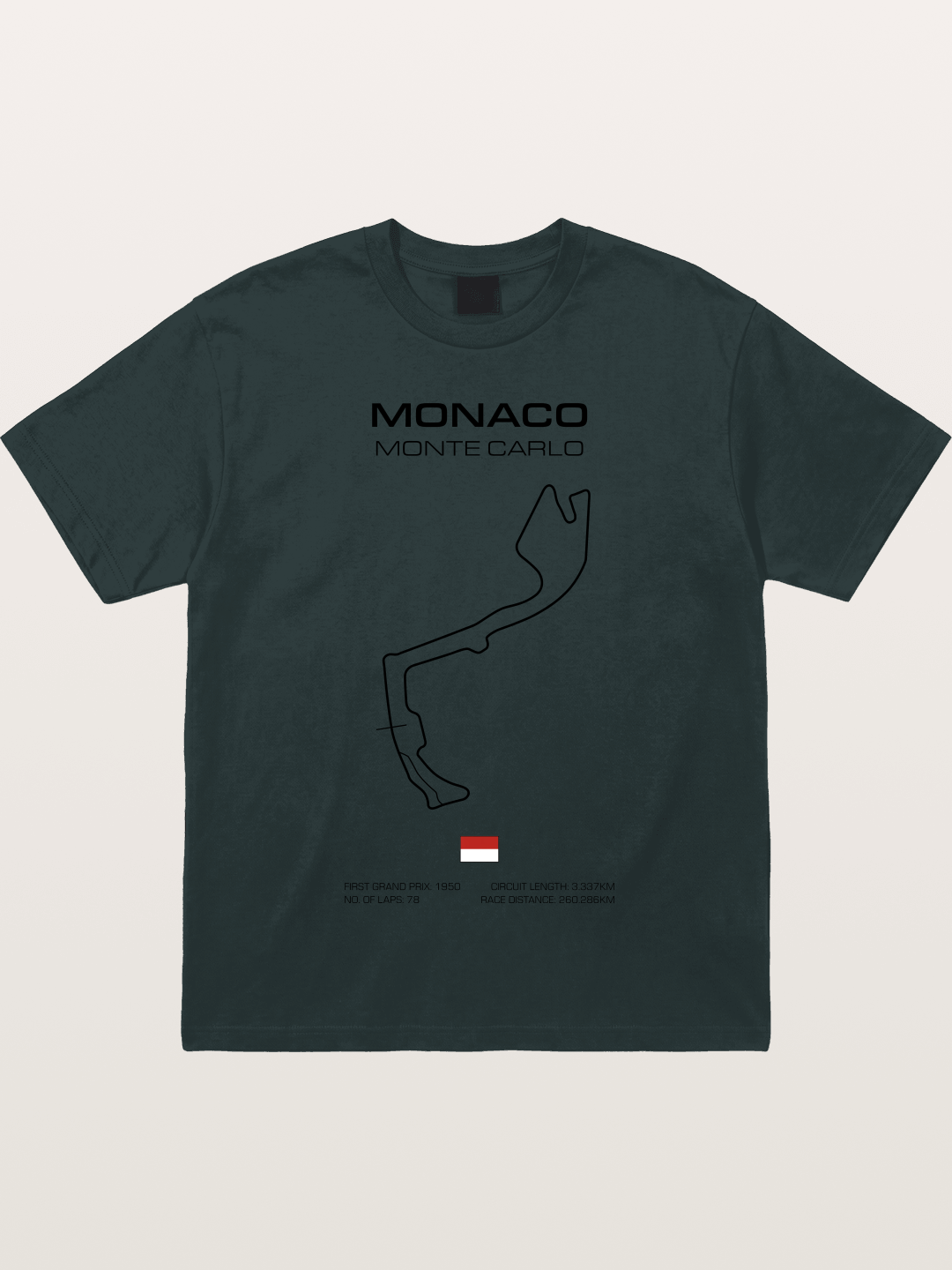 Monaco Circuit Minimal Line With Flag Gildan T-shirt