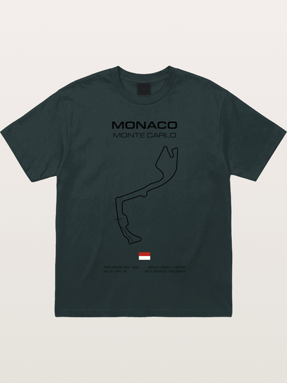 Monaco Circuit Minimal Line With Flag Gildan T-shirt