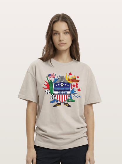 USA Mexico Canada WC Shield Cotton T-shirt