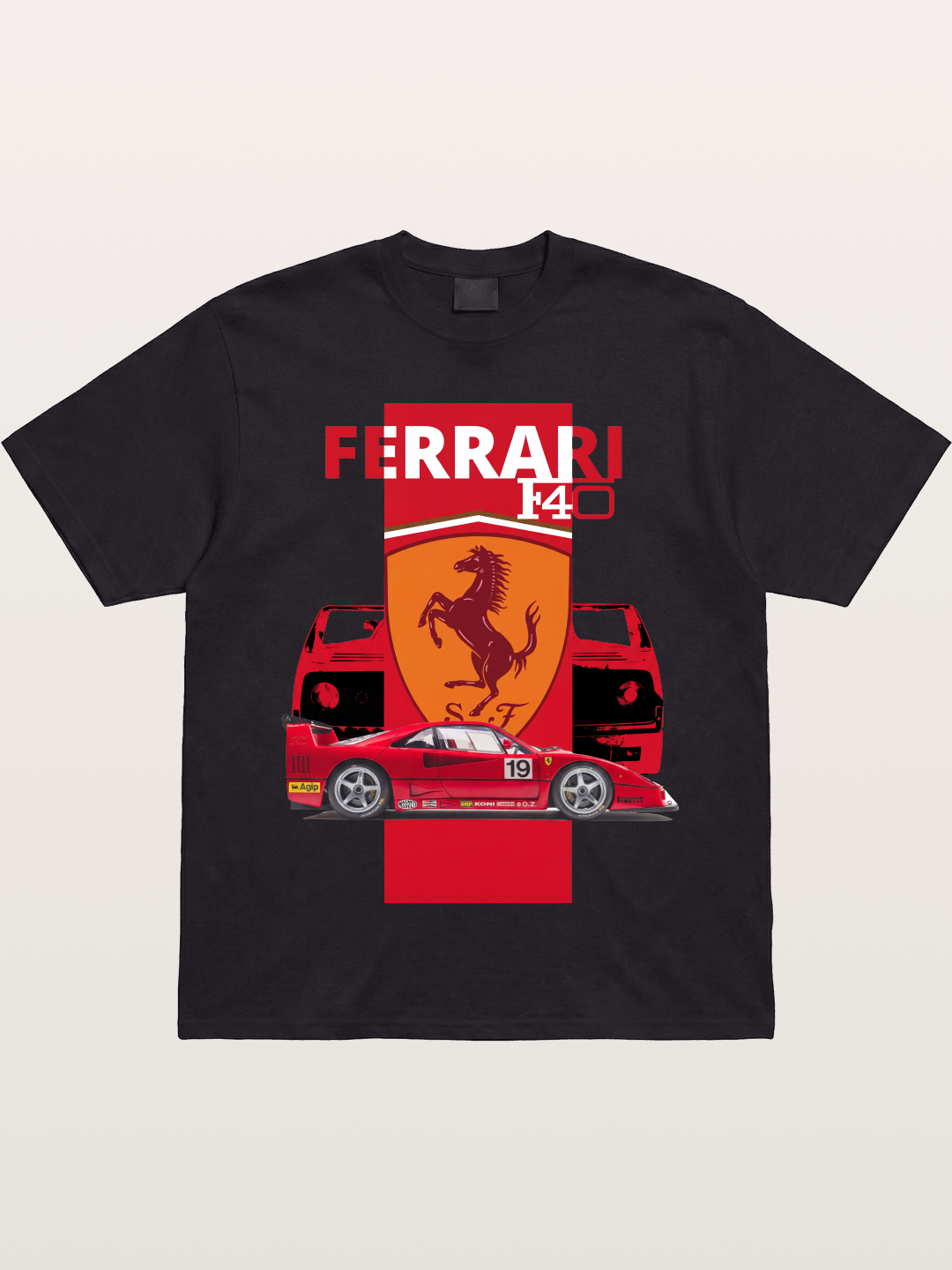 Ferrari F40 Race Car Double View Gildan T-shirt