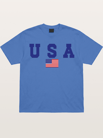 USA Letters With American Flag Gildan T-shirt