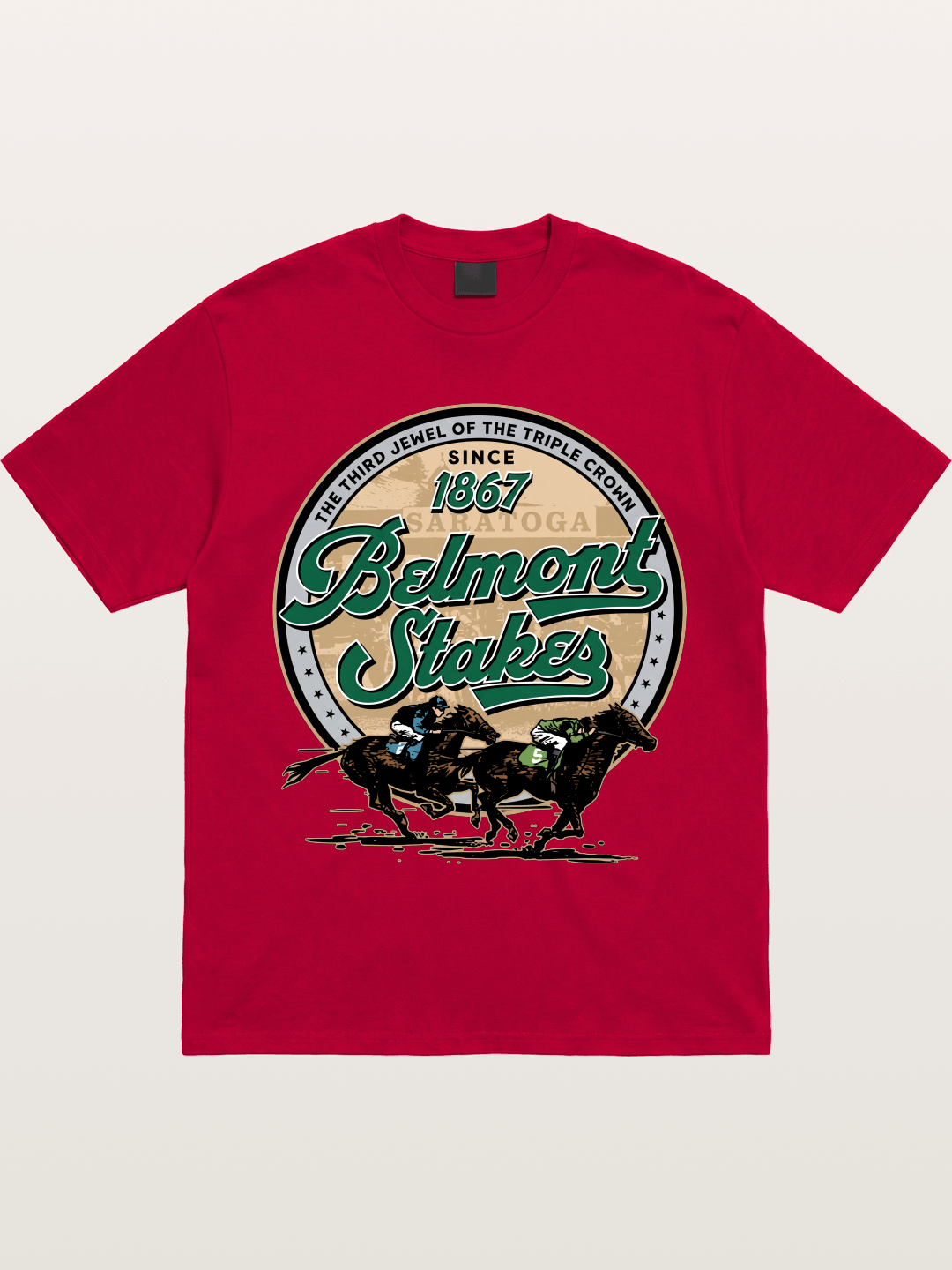 Belmont Stakes Two Horses Racing Gildan T-shirt