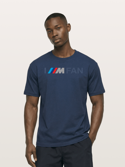 BMW M Fan Stripes Text Print Cotton T-shirt