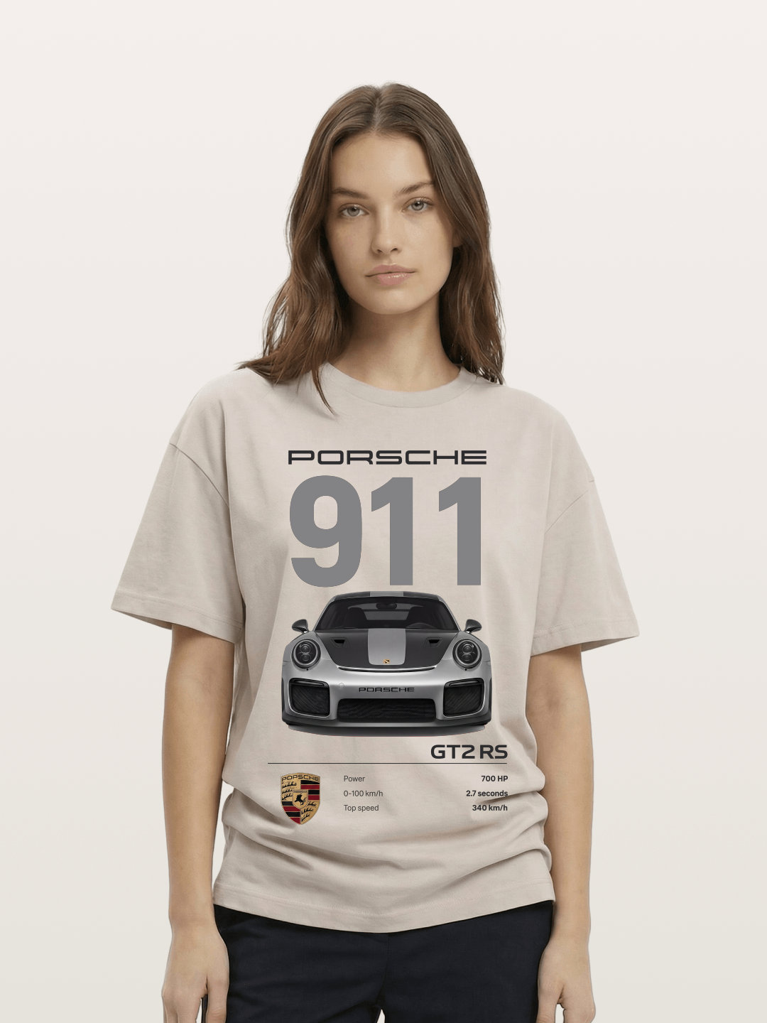 Porsche 911 GT2RS Front View Specs Cotton T-shirt