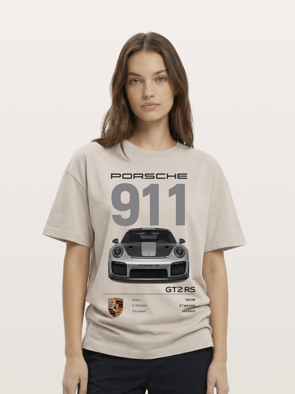 Porsche 911 GT2RS Front View Specs Cotton T-shirt