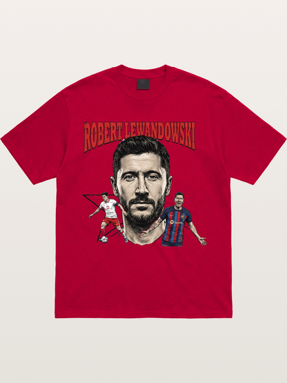 Robert Lewandowski Football Art Gildan T-shirt