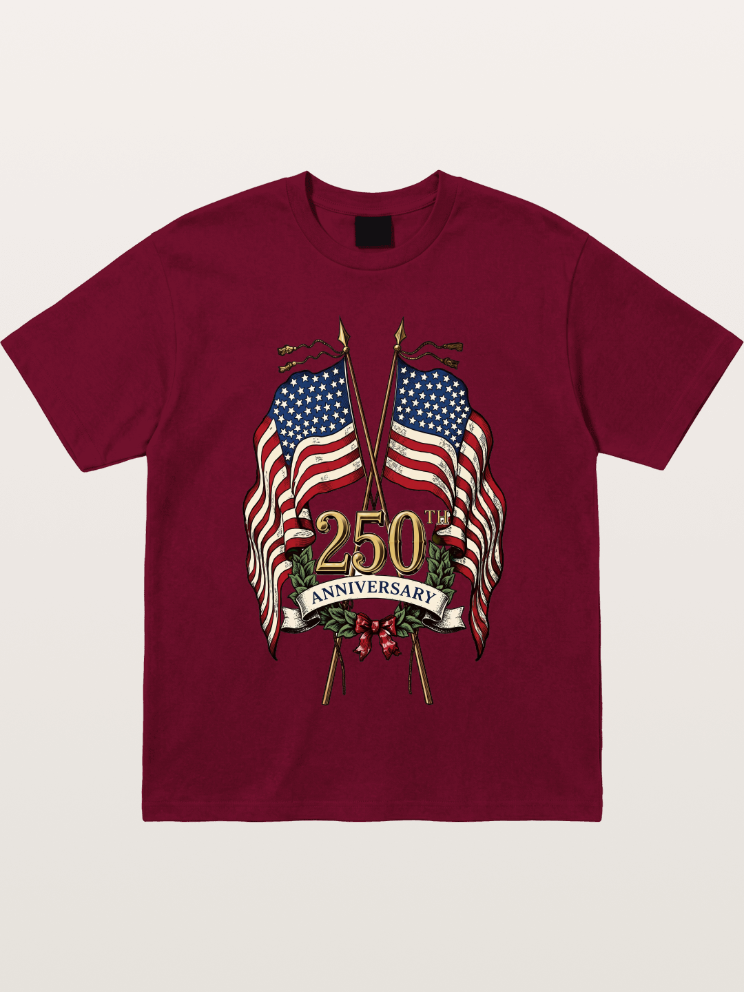 US Flags Anniversary Poster Gildan T-shirt