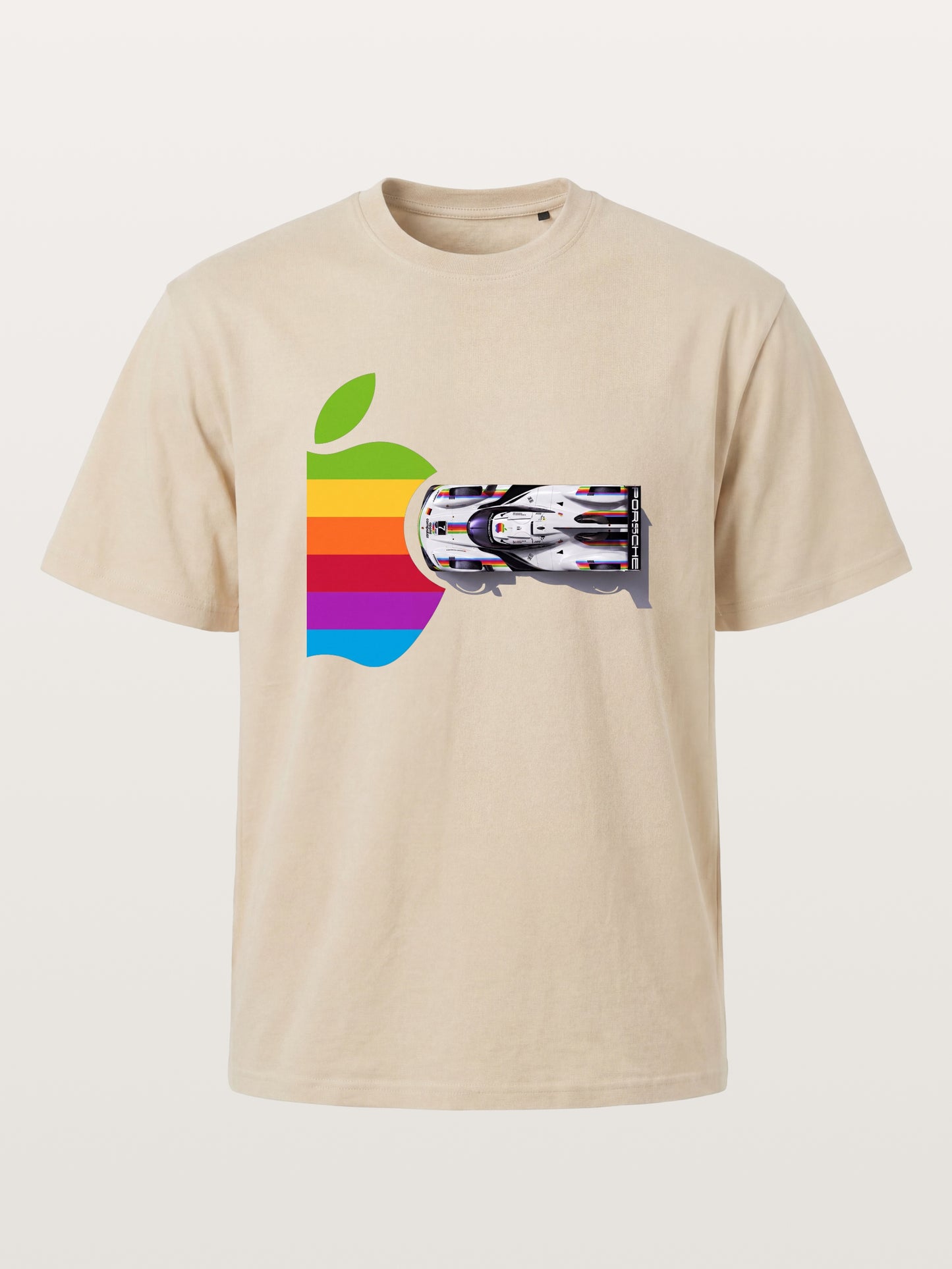 Rainbow Apple Shape Le Mans Race Car Gildan T-shirt
