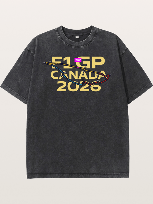 F1 Canada 2026 Track Map Washed T-shirt