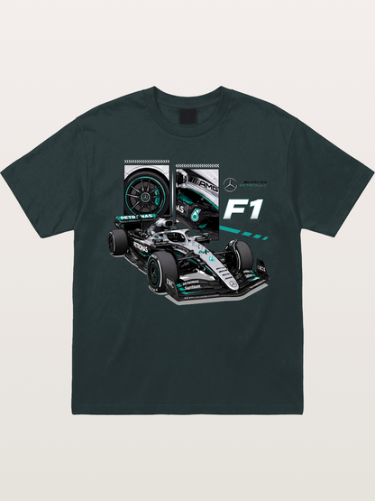 Mercedes Petronas F1 Collage Art Gildan T-shirt