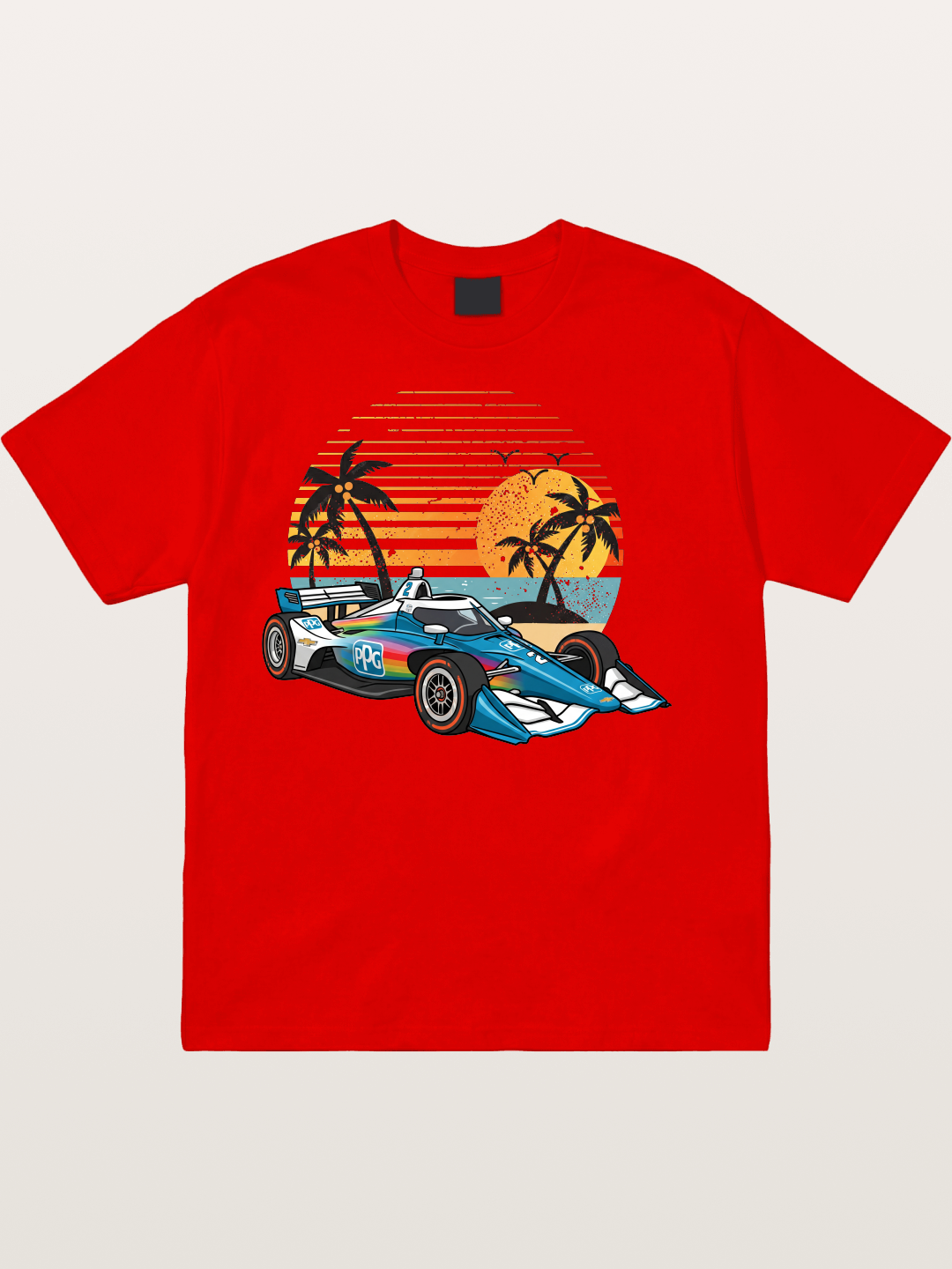 Palm Sunset Indy Car Classic Cotton T-shirt