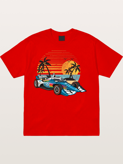 Palm Sunset Indy Car Classic Cotton T-shirt