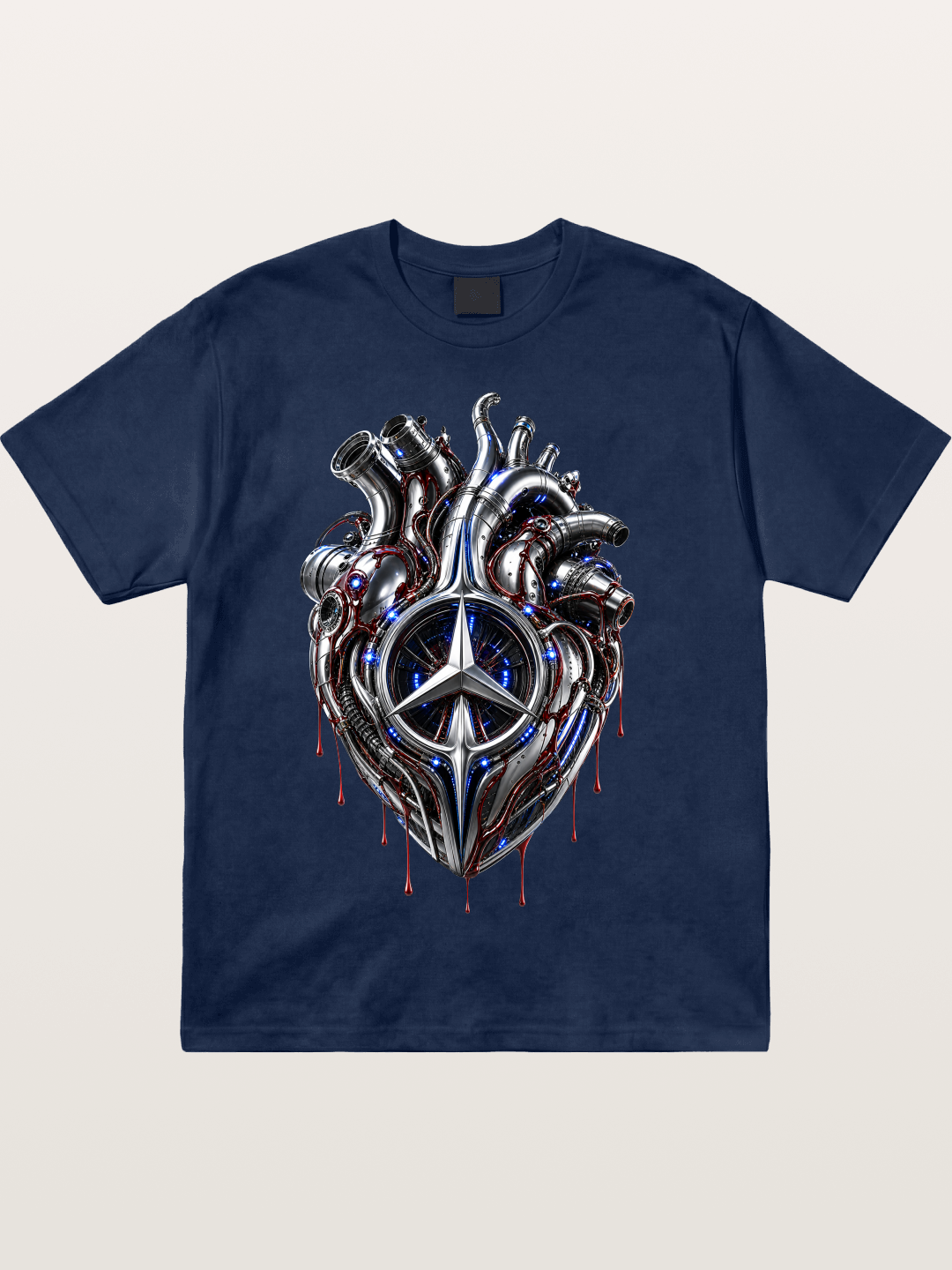 Mercedes Cyborg Heart Print Cotton T-shirt