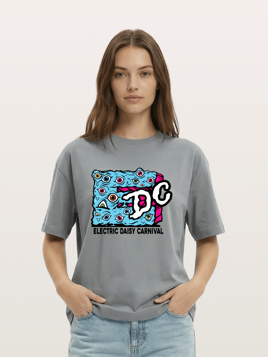 EDC Trippy Eye Daisy Print Gildan T-shirt