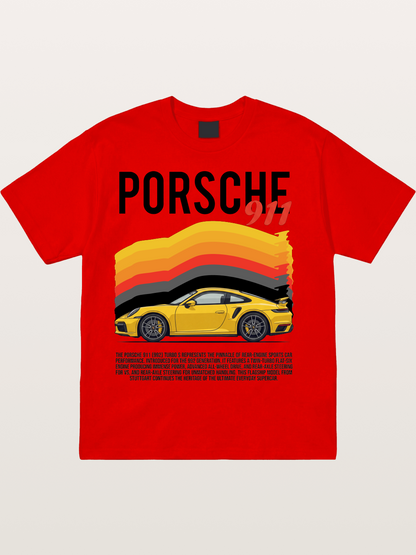 Yellow 911 Supercar Cotton T-shirt