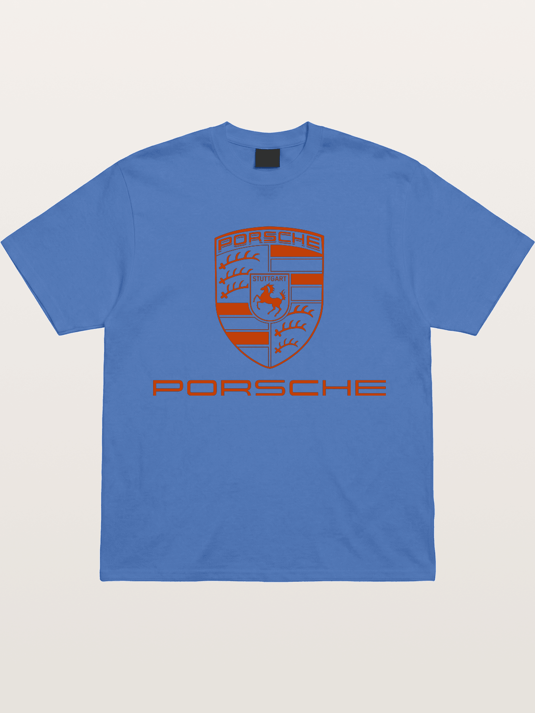 Porsche Crest Orange White Logo Gildan T-shirt
