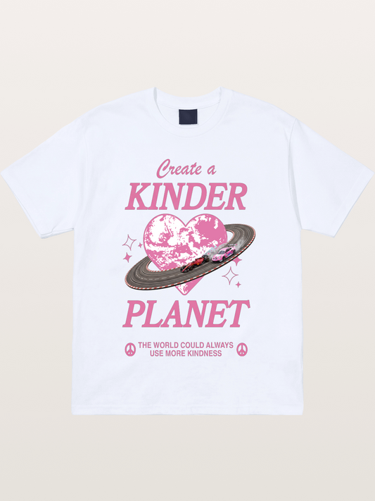 Pink Heart Earth Race Gildan T-shirt