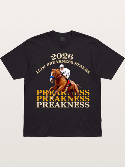 151st Preakness Jockey on Chestnut Horse Gildan T-shirt