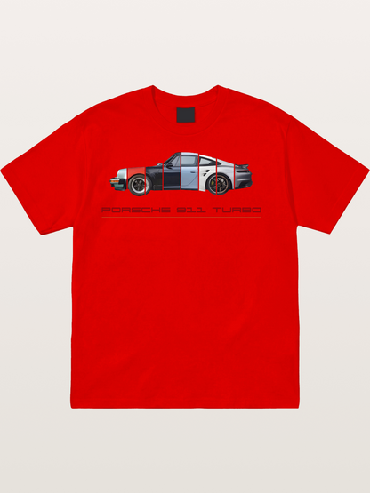 Porsche 911 Turbo Split Sections Cotton T-shirt