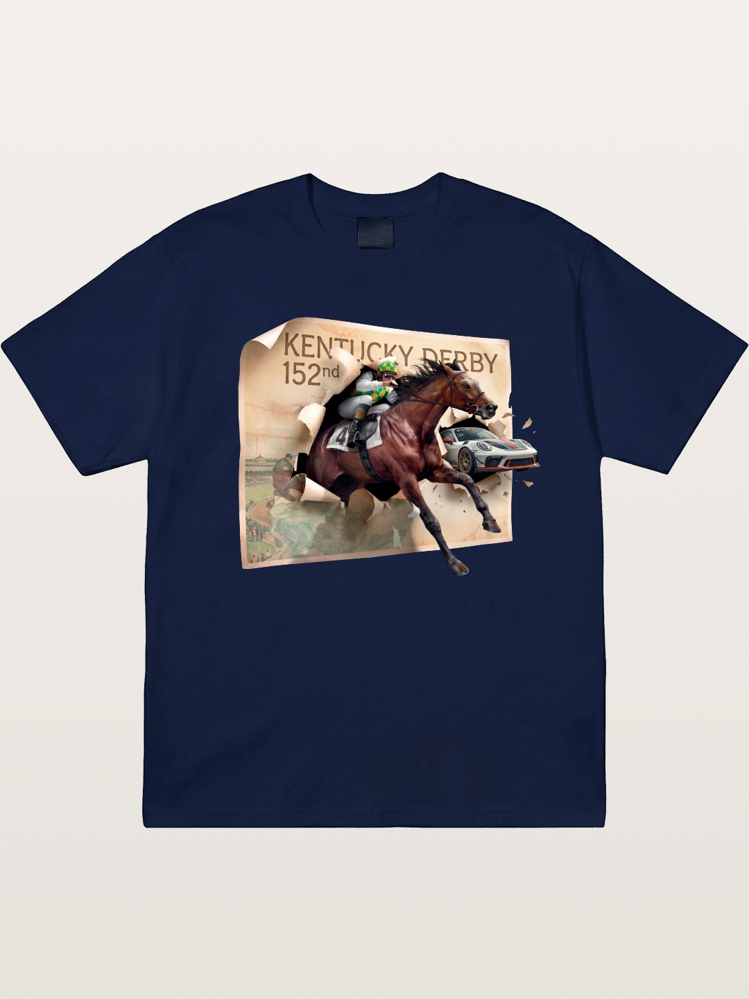Derby Horse Porsche Collision Gildan T-shirt
