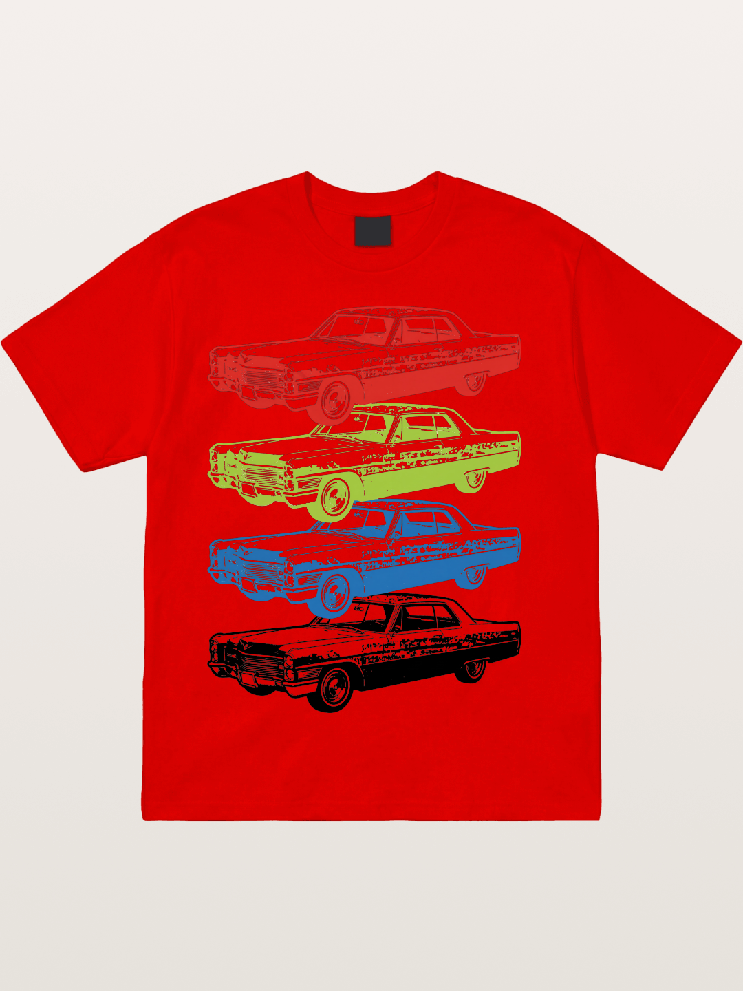 Classic Car Evolution Print Cotton T-shirt