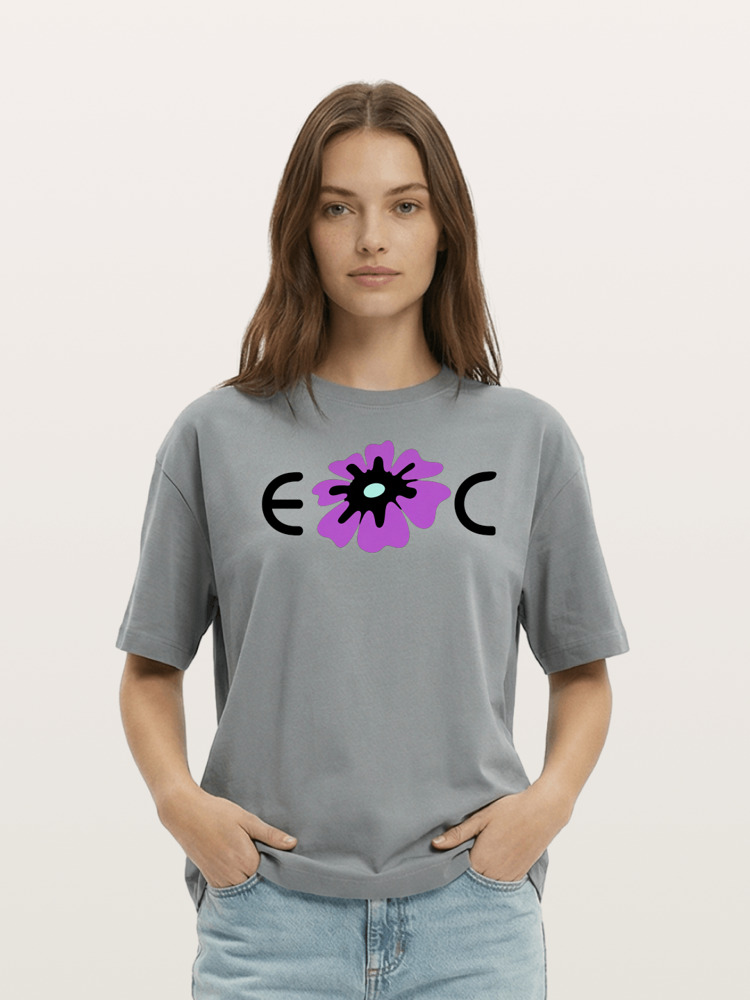 Purple EDC Daisy Silhouette Cotton T-shirt
