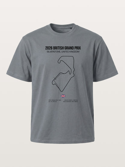British Grand Prix Silverstone Track Outline Cotton T-shirt