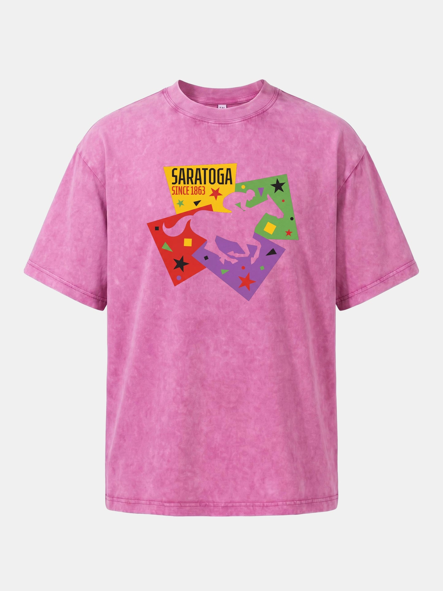 Saratoga Geometric Horse Rider Art Washed T-shirt