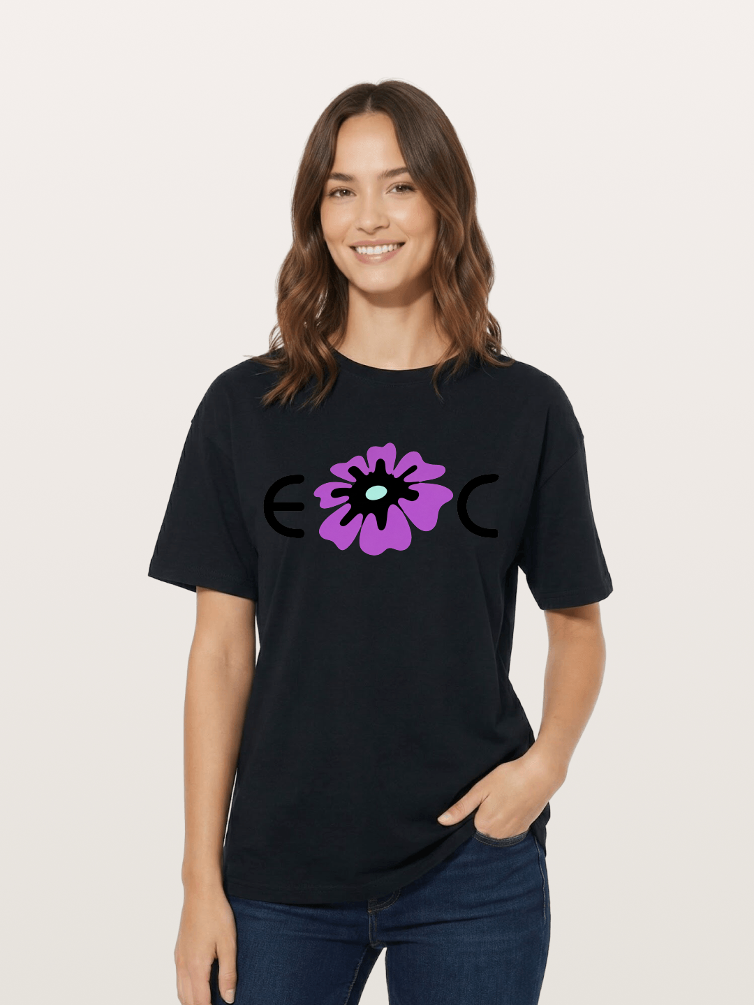 Purple EDC Daisy Silhouette Cotton T-shirt