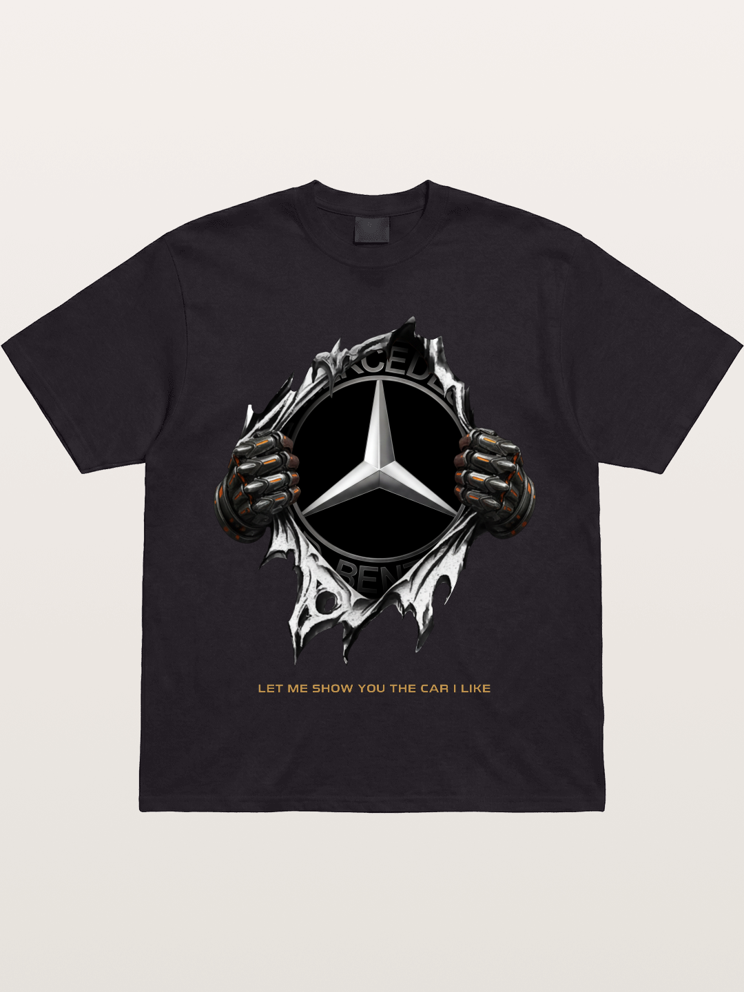 Mercedes Star Crest Tear Through Gildan T-shirt
