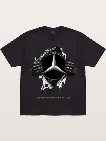 Mercedes Star Crest Tear Through Gildan T-shirt