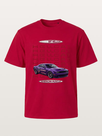 Purple Hellcat Repeat Font Card Gildan T-shirt