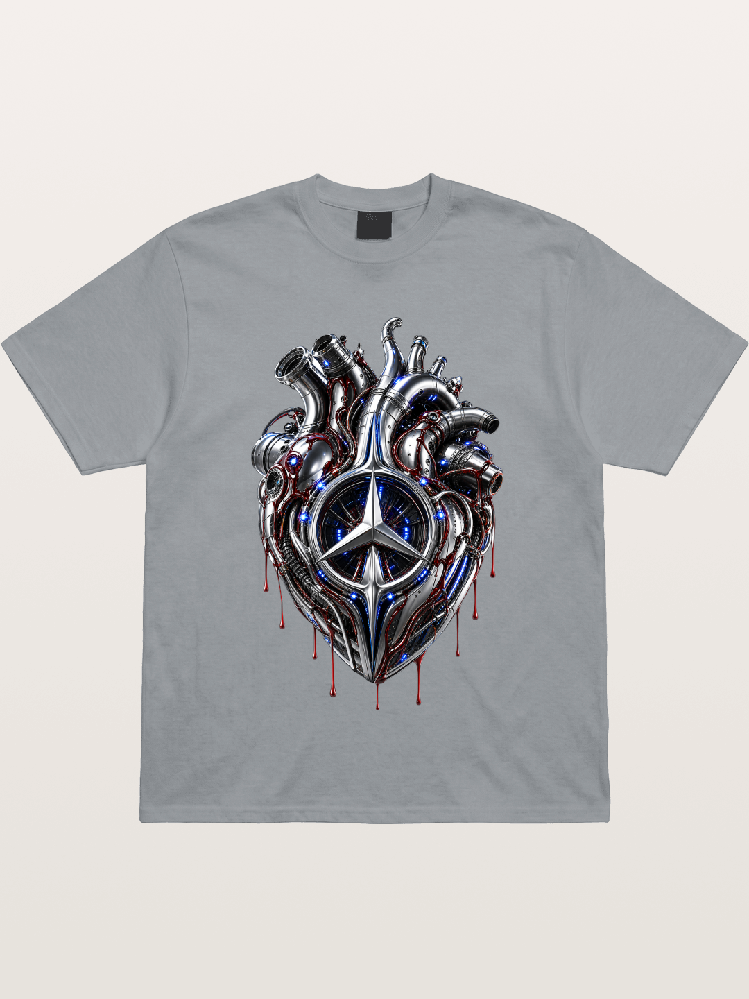 Mercedes Cyborg Heart Print Gildan T-shirt