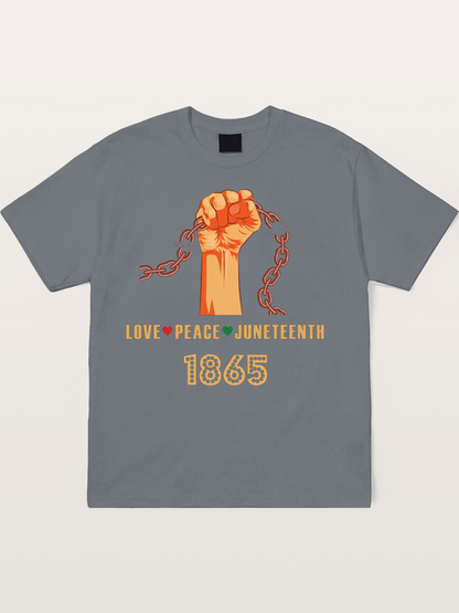 Juneteenth Love Peace Fist Cotton T-shirt