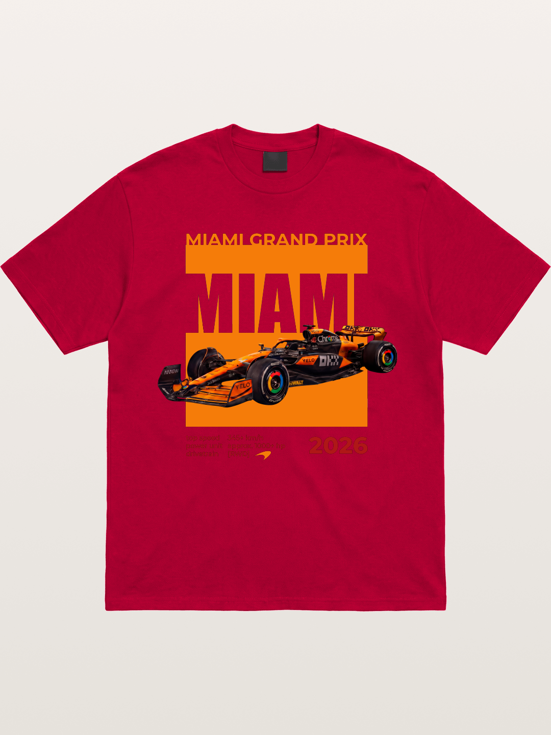 Miami GP Orange F1 Car Gildan T-shirt