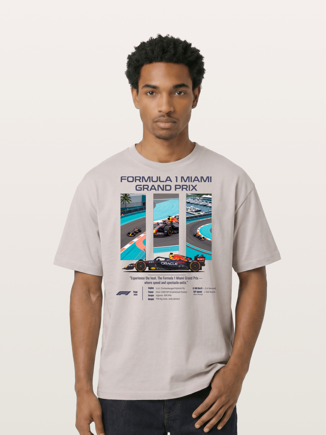 Miami Red Bull Race Art Cotton T-shirt