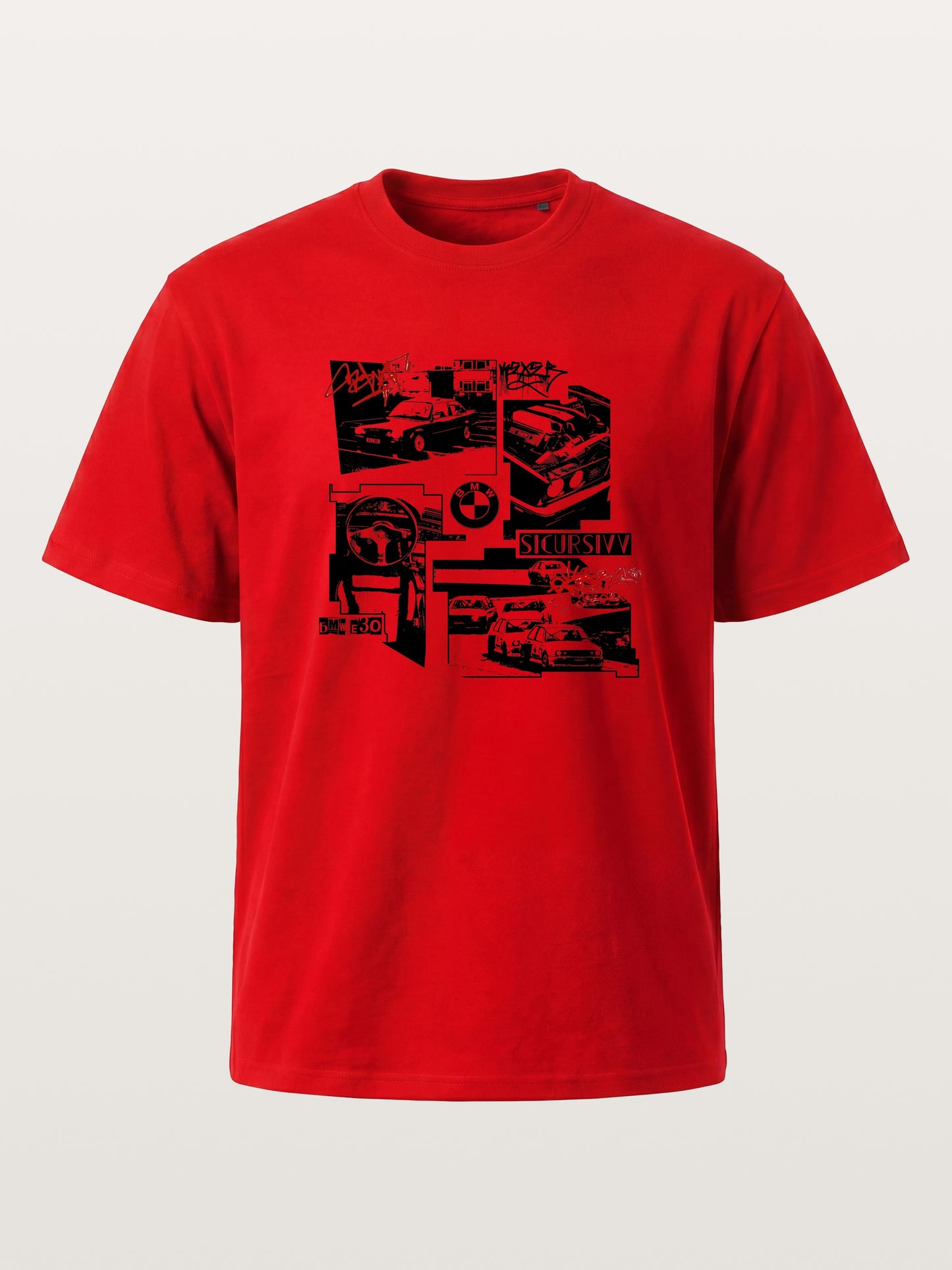 BMW E30 Collage Graffiti Art Cotton T-shirt