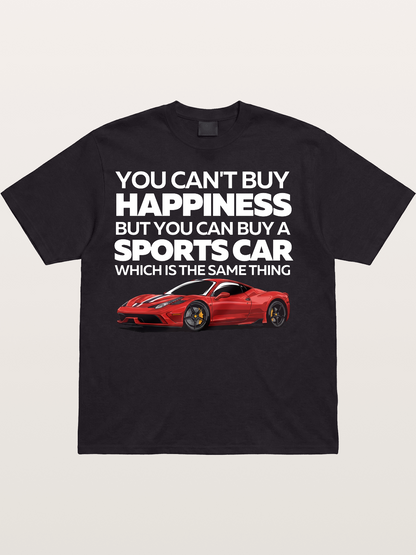Sports Car Happiness Quote Red Ferrari Cotton T-shirt