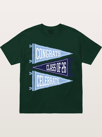 lass Of 26 Graduation Pennant Set Gildan T-shirt