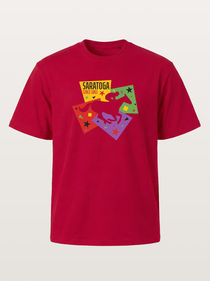 Saratoga Geometric Horse Rider Art Gildan T-shirt