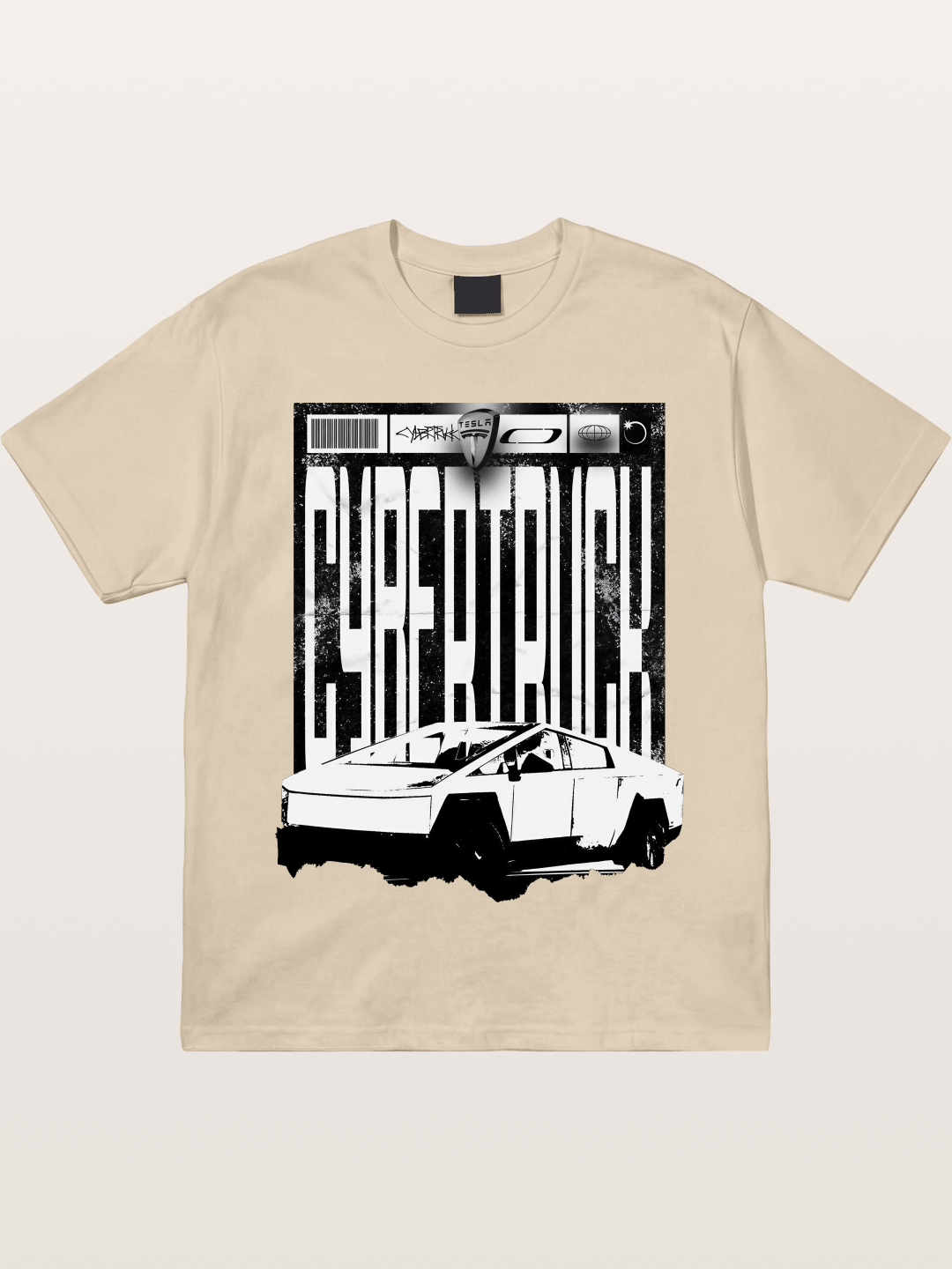 Tesla Cybertruck Glitch Poster Gildan T-shirt