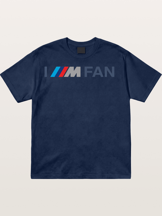 BMW M Fan Stripes Text Print Cotton T-shirt