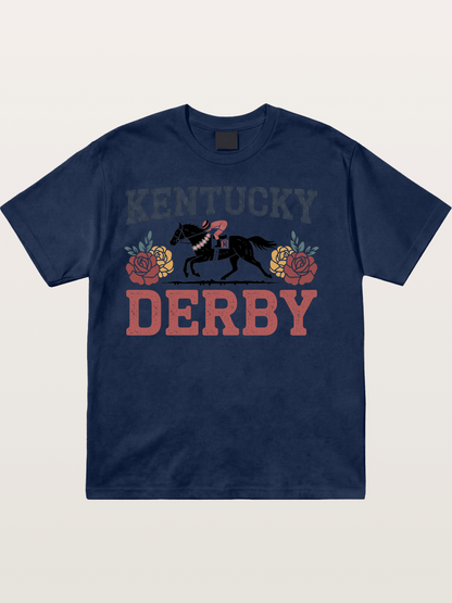 Kentucky Derby Rose Horse Poster Cotton T-shirt