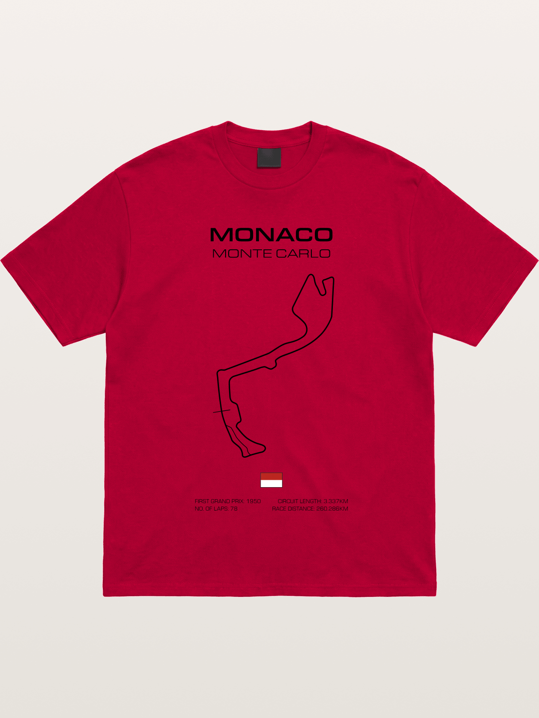 Monaco Circuit Minimal Line With Flag Gildan T-shirt