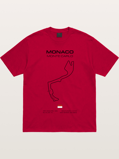 Monaco Circuit Minimal Line With Flag Gildan T-shirt