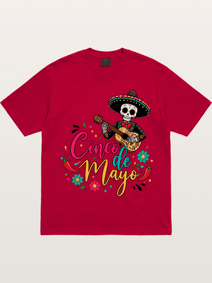 Cinco De Mayo Sugar Skull Graphic Gildan T-shirt