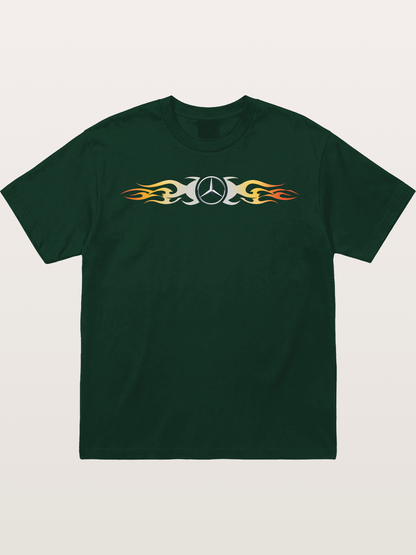 Mercedes Star Flame Stripe Gildan T-shirt