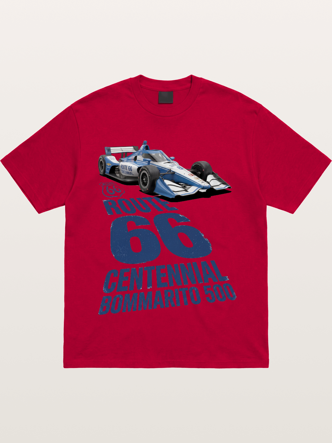 Blue IndyCar Route66 Print Gildan T-shirt