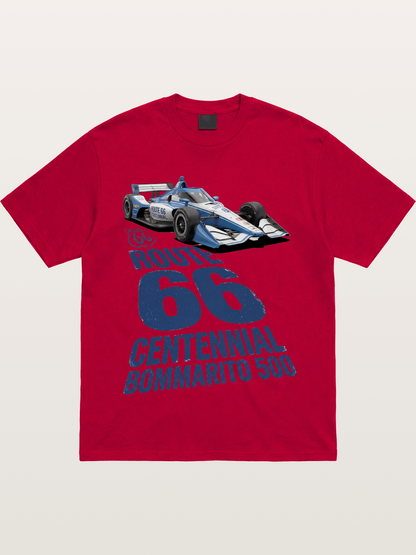 Blue IndyCar Route66 Print Gildan T-shirt